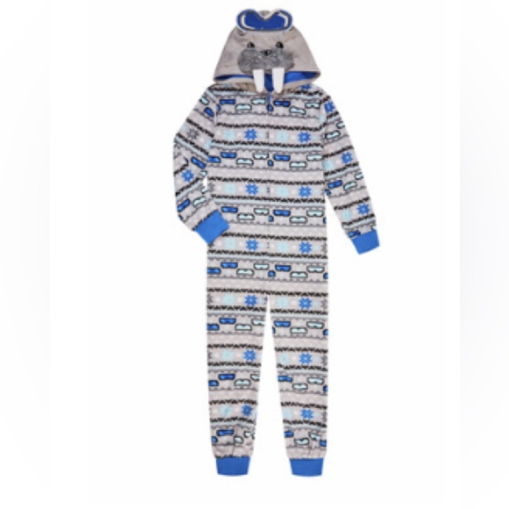 Boys FabKids size 10/12 open-foot onesie